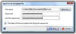 Export to an encrypted file